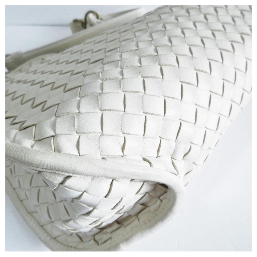 Bottega Veneta Off White Intrecciato Leather Hobo Rare Vintage Bag - Picture 5 of 12